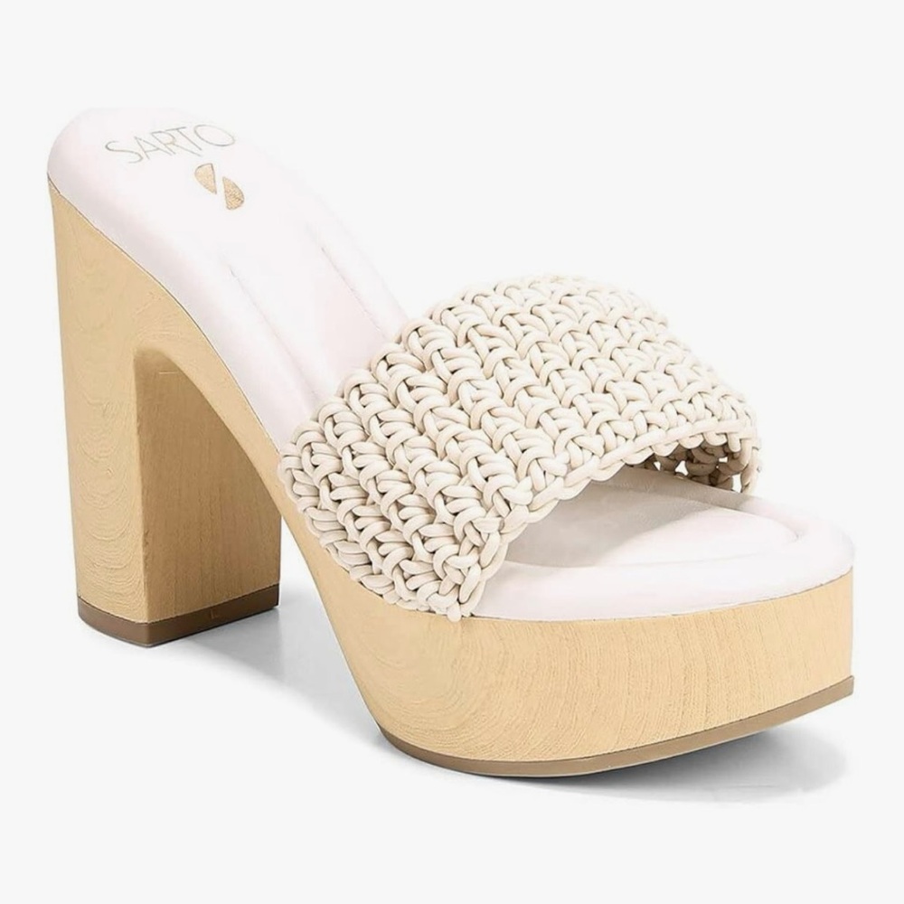 Franco Sarto Women's Cream Platform Sandals size 6.5 new without box